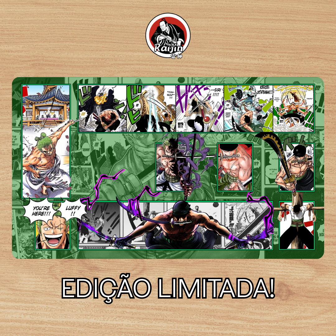 Playmat One Piece - Roronoa Zoro! - EDIÇÃO LIMITADA! (RAIJIN CUSTOM MAT)