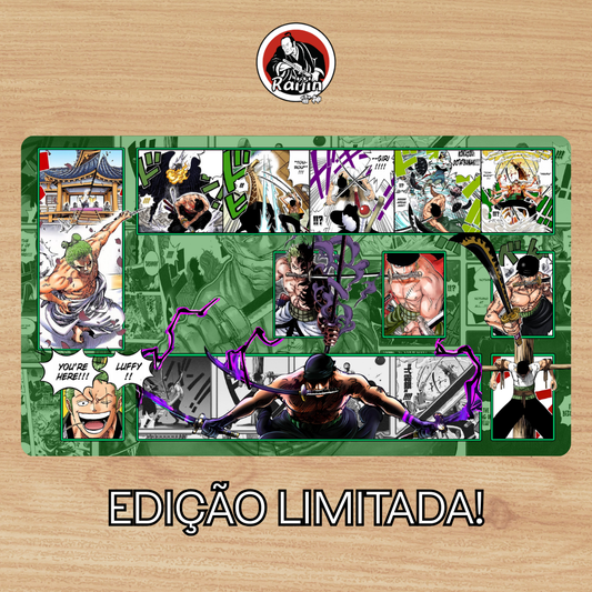 Playmat One Piece - Roronoa Zoro! - EDIÇÃO LIMITADA! (RAIJIN CUSTOM MAT)